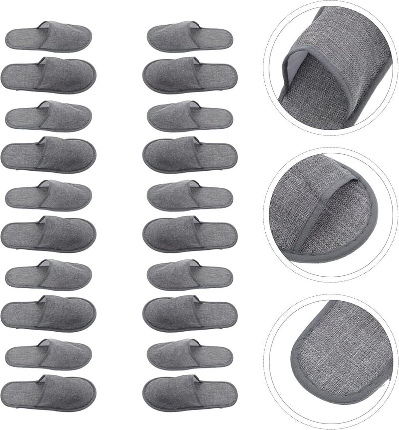 Cabilock 10 Pairs Disposable Closed Toe Guest Slippers Soft Lightweight For Home Hotel Travel - Image 2